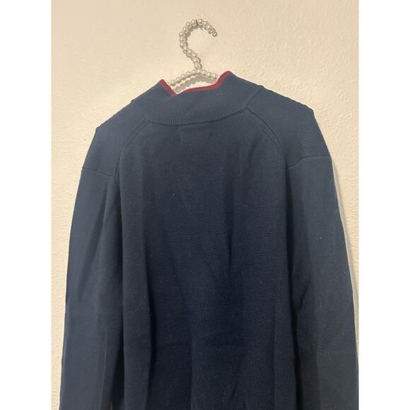 Brooks Brothers Merino Wool Sweater Mens Size Large Quarter Zip Pullover Blue - Picture 11 of 12